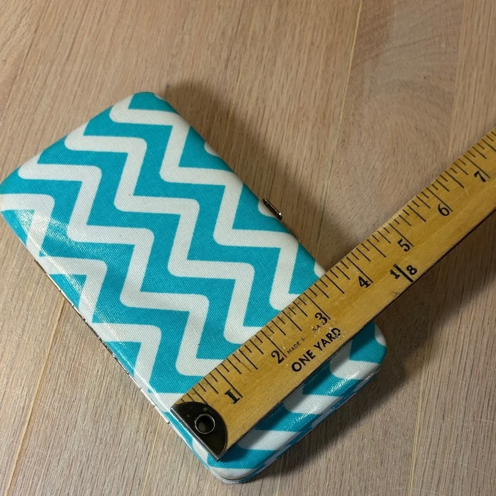 Source Unknown Blue and White Chevron Wallet